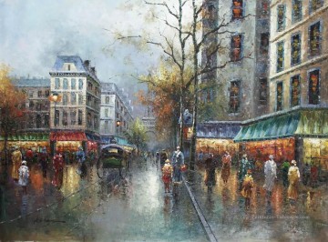st085B impressionnisme Paris scènes Peinture à l'huile